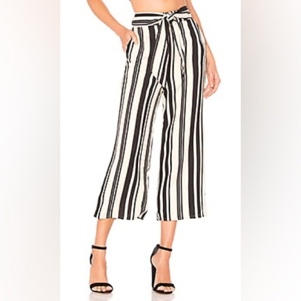 MAJORELLE Carisma Pant in Black Stripe Waist Tie NWT Size Small